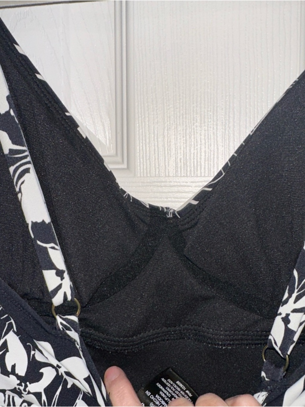 Catalina Black and White Floral Leaf One-Piece Swimsuit - Picture 7 of 9